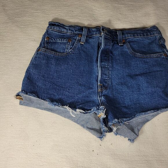 Levi Shorts Jean Womens Size 29 Blue Y2k Preppy Booty Cut Beach 501 Y2k Grunge - Picture 5 of 13